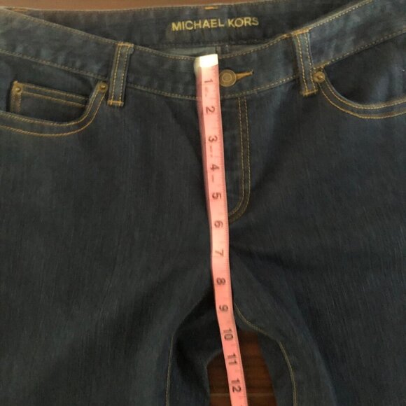 Michael Kors Womens Jeans Dark Wash Size 6 Brown Stitching - Picture 10 of 11